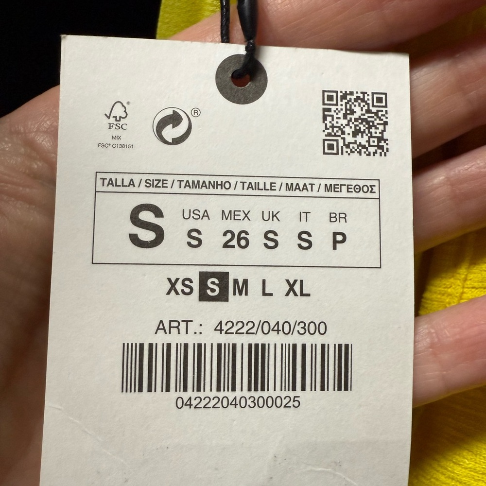 Zara Sleeveless High Neck Pleated Tent Dress Bright Yellow Size Small NEW NWT - Picture 8 of 8